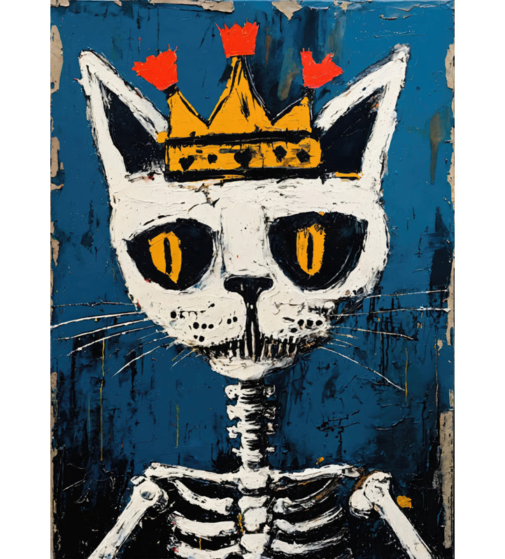 Chat 4 - Hommage - Basquiat, estampe numérique sur toile tendue avec châssis, H 32 po x l 26 po