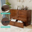  Commode escamotable en bois massif avec tiroir (matelas inclus) | Grand lit d'armoire, chargement USB et plateaux pliables | Conception peu encombrante-71371910