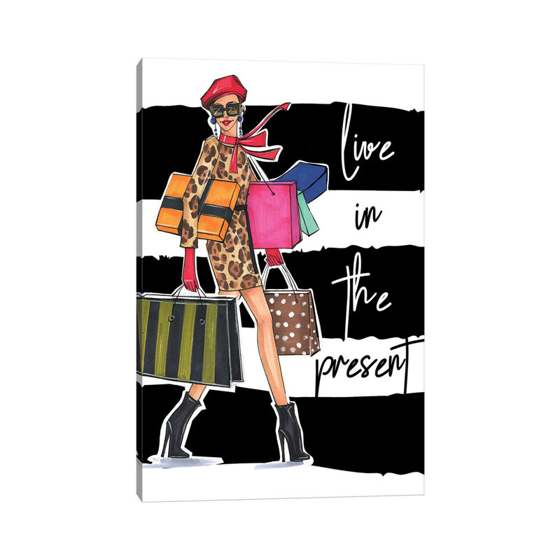 Live In The Present by Rongrong DeVoe - Wrapped Canvas Painting, 20.32 cm H x 30.48 cm W