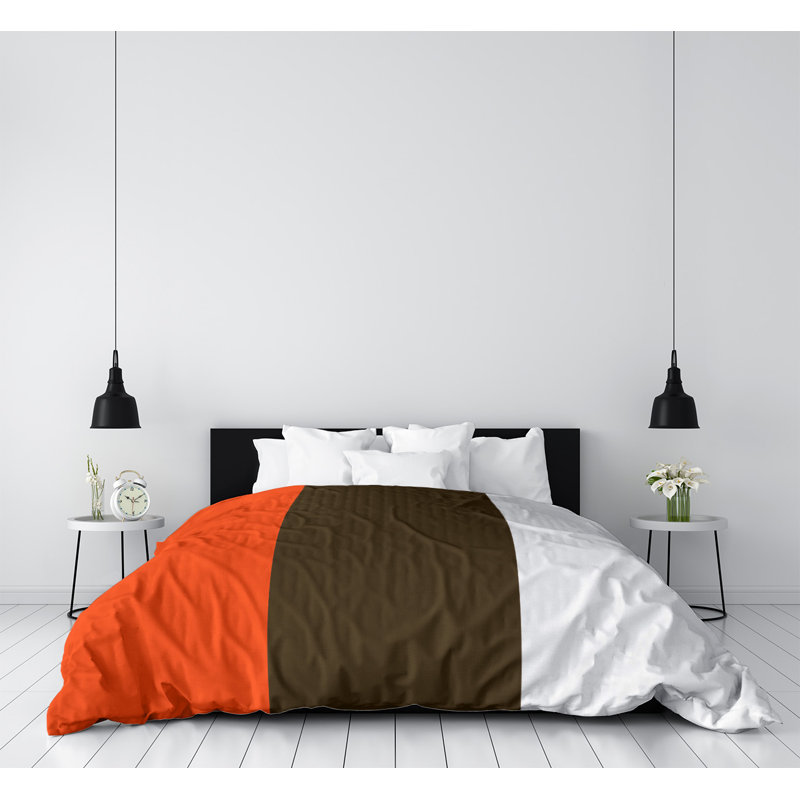 Housse de couette simple Arizona, Housse de couette simple très longue, Caramel / orange