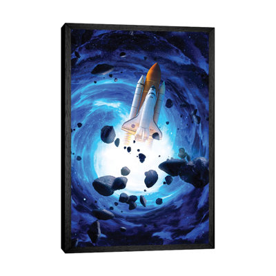 Rocket Launch Blue Vortex And Asteroids by GEN Z - Gallery-Wrapped Canvas Giclée on Canvas