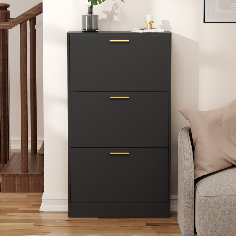 Shoe Storage Cabinet with 3 Flip Drawers