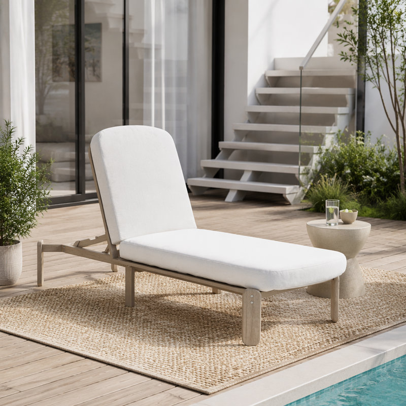 Chaise longue d'extérieur ajustable, Gris