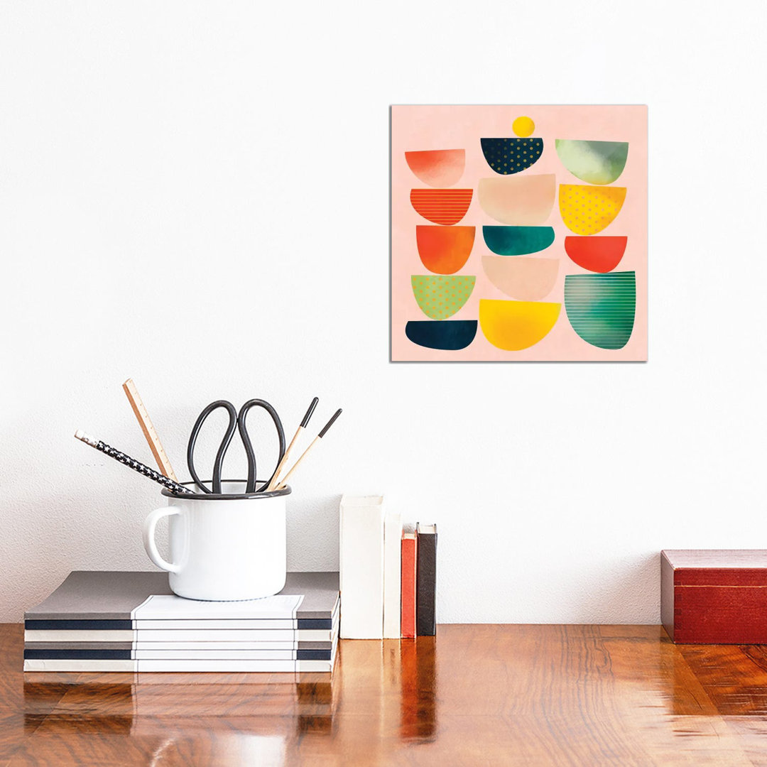 Mid Century Geometric Half Circles by Ana Rut Bré - Gallery-Wrapped Canvas Giclée on Canvas
