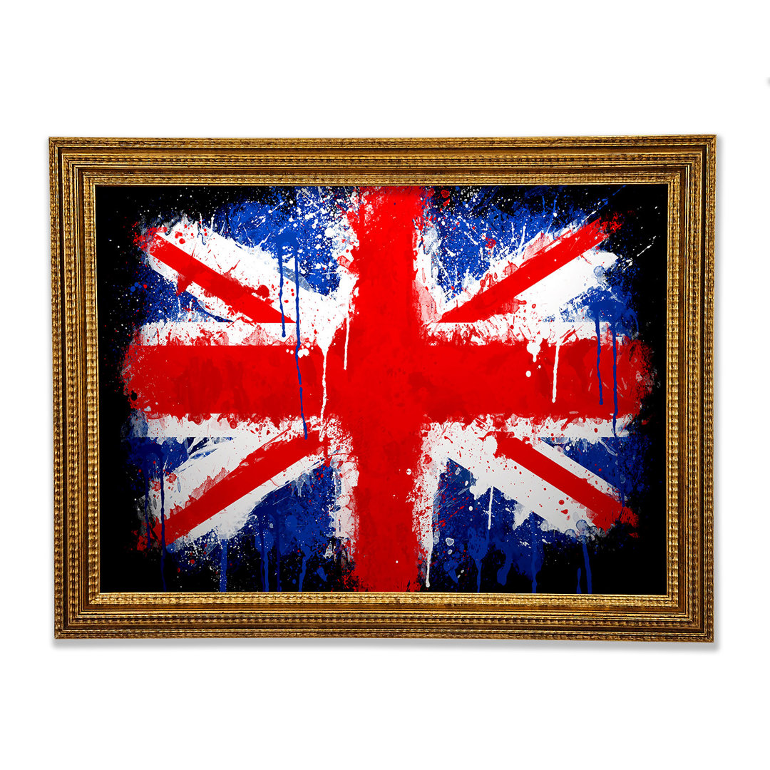 Gerahmtes Leinwandbild Grunge Flag UK