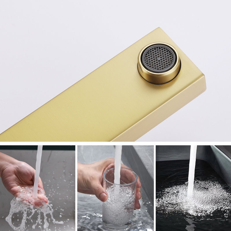 Single-Hole Single-handle Bathroom Faucet, Brushed Gold