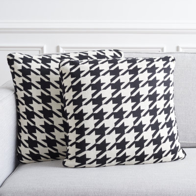 Houndstooth Reversible Throw Pillow