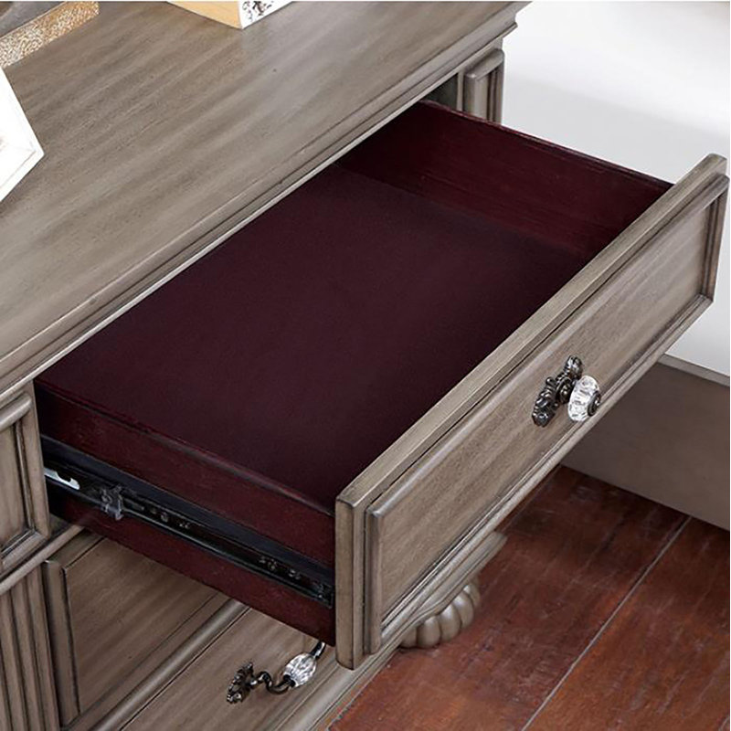 Table de chevet 3 tiroirs Abijah, Beige