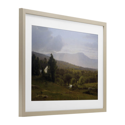 Cabins in Peaceful Vista Framed Print Under Glass, design by Lettered and Lined