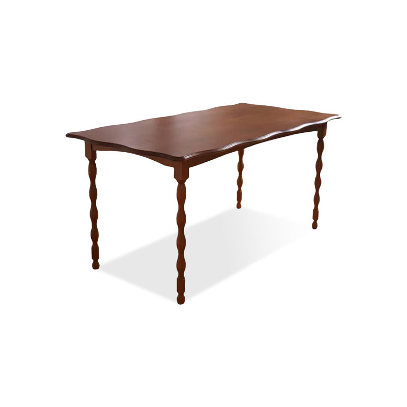 Modern Nut-Brown Rectangular Solid Wood Dining Table, 29.53" H x 55.12" L x 27.56" W