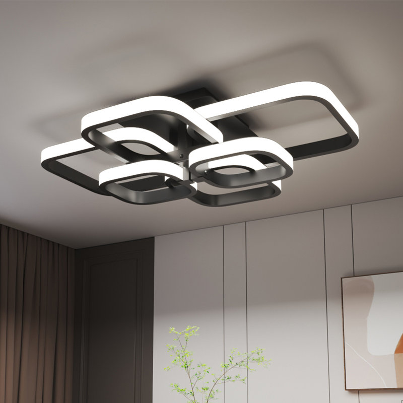 LED Semi Flush Mount, Black