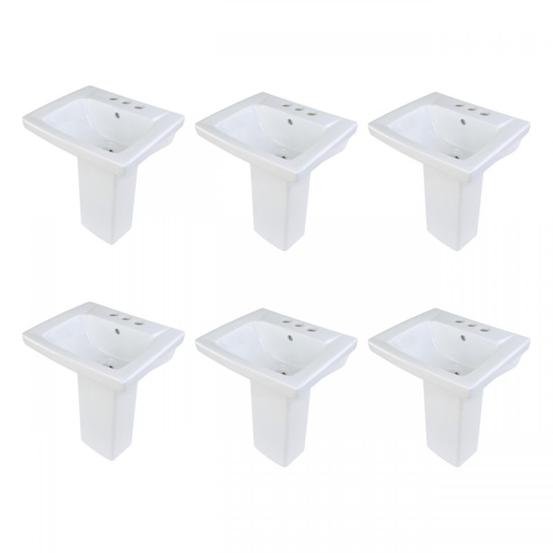 Lavabo de salle de bain en porcelaine 16" avec trop-plein vitreuse pour enfants
