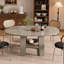 Table de salle à manger extensible ronde pour 4 à 6 personnes, conception ronde à ovale compacte avec rallonge papillon intégrée et tablette de rangement, gris