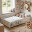 Solid Wood Montessori Floor Bed With Guardrails,  EU Single & Double Sizes, White-475500288