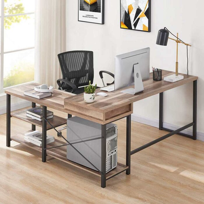 Gracie Oaks Bohannon 59'' Desk & Reviews | Wayfair