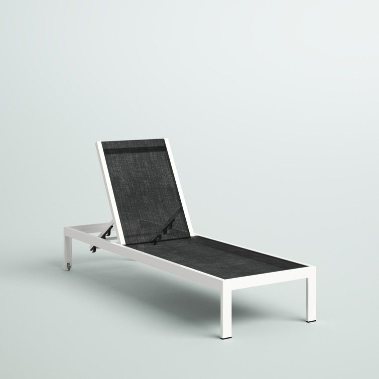 Aynura 25'' Outdoor Powder Coated Aluminum Chaise Lounge