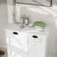 Armoire de trieur de linge à deux compartiments inclinable - blanc