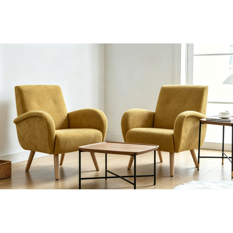 Chittum Modern Upholstered Accent Chair Armchair Fabric Reading Living Room Side Chair Rew, Geib