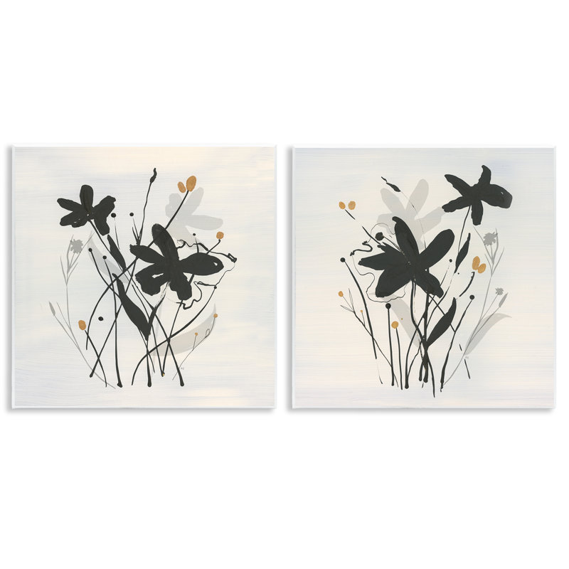  Ensemble de plaques murales contemporaines à branches florales par Susan Jill