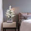 Arbre de Noël floqué avec base en pot, lumières à DEL blanc chaud, branches Pe + Pvc avec pommes de pin - petit arbre de fêtes pré-éclairé pour la table, l'entrée ou la décoration intérieure-475529490
