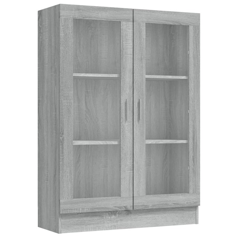 Vitrine vidaXL, bois d'ingénierie, verre moyen, Sonoma gris