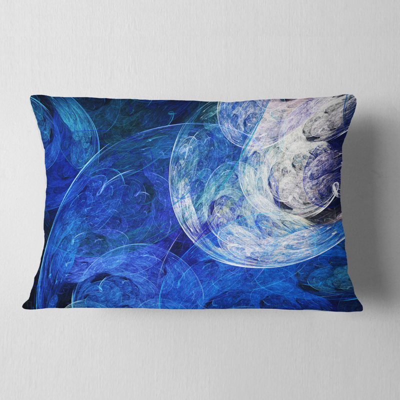 Blue Swirling Clouds - Abstract Printed Pillow, 12" x 20", Rectangular