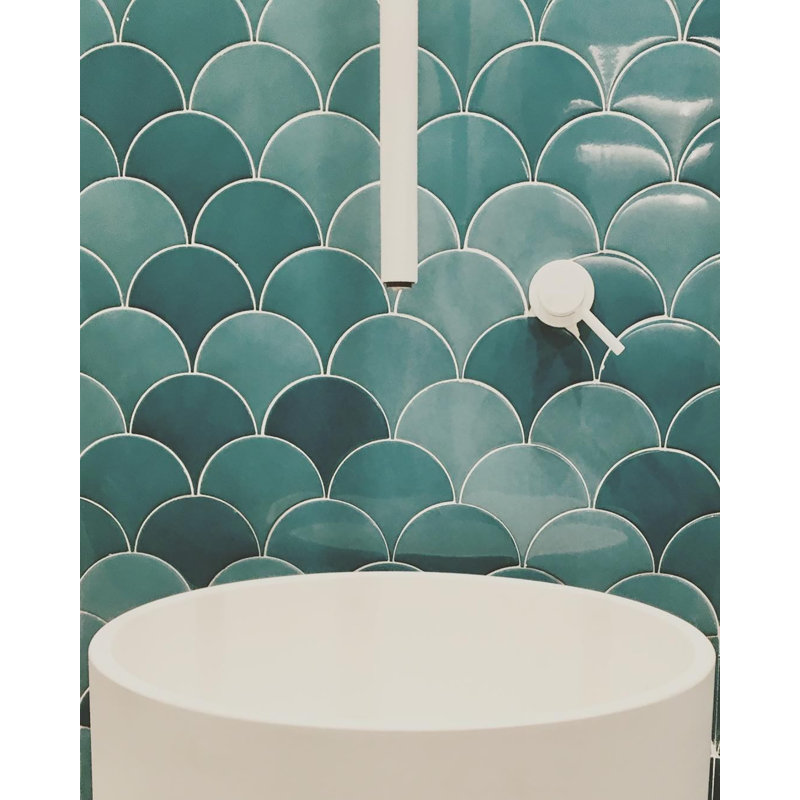 5" x 5" Ceramic Wall Tile, Emerald