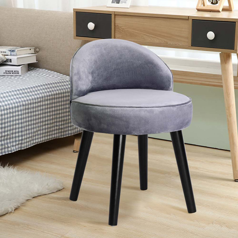Benji Solid Wood Accent Stool, Grey