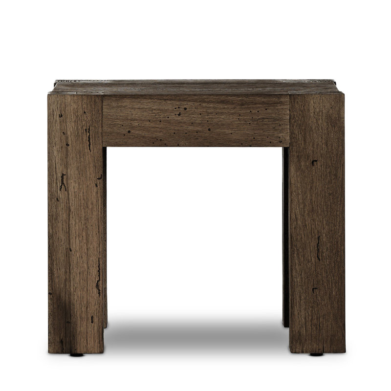 Abaso End Table, Ebony Rustic Wormwood