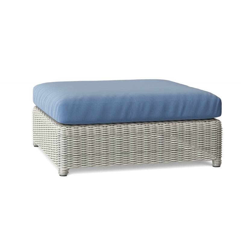 Sag Harbor Outdoor Ottoman, Demo Putty, Sag Harbor Classic White