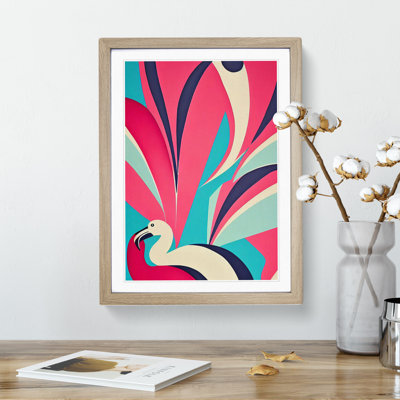 Flamingo in Abstract No.2 - Framed Print