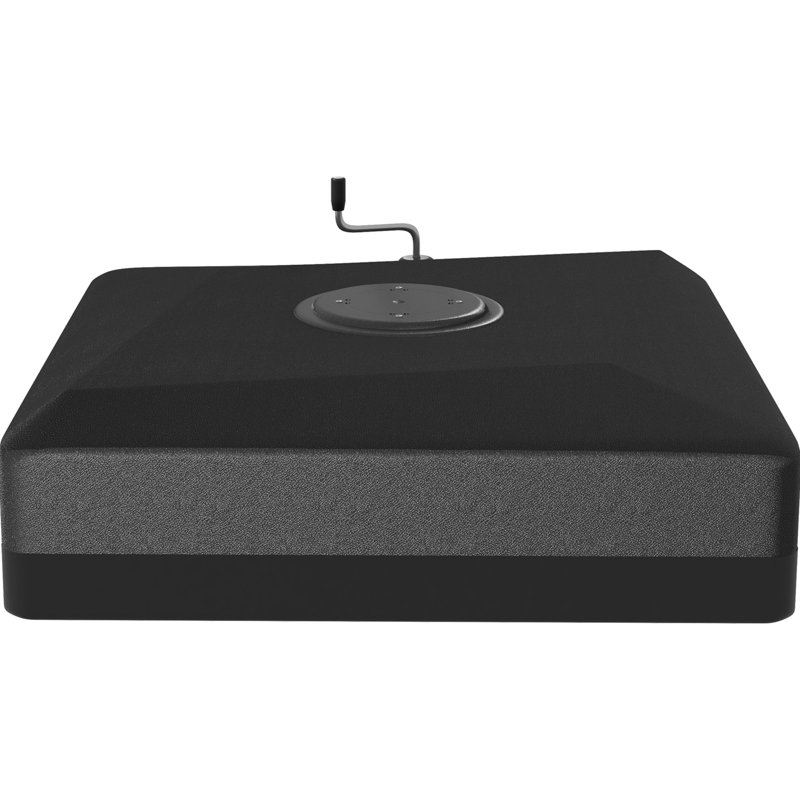 330 lb Base de parasol robuste 84d-110v02, roue de levage, repose-pieds réglables, base croisée, noir, centre de barbecue extérieur, remplissable, site d’exploration