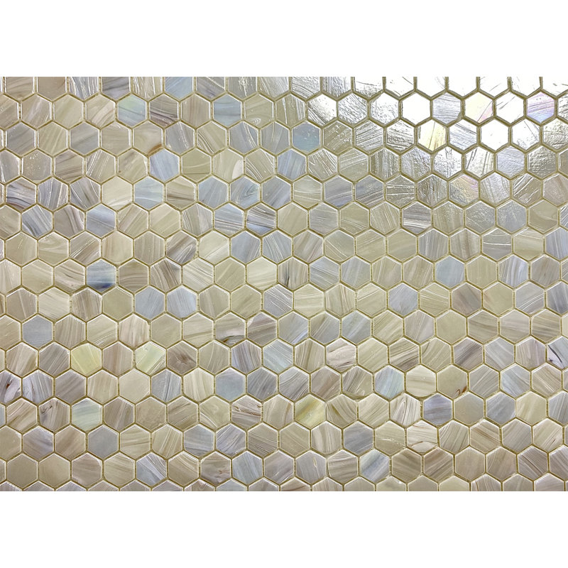 Carreau de mosaïque en verre nid d'abeille pour mur et plancher Hexagon 1 "x 1"