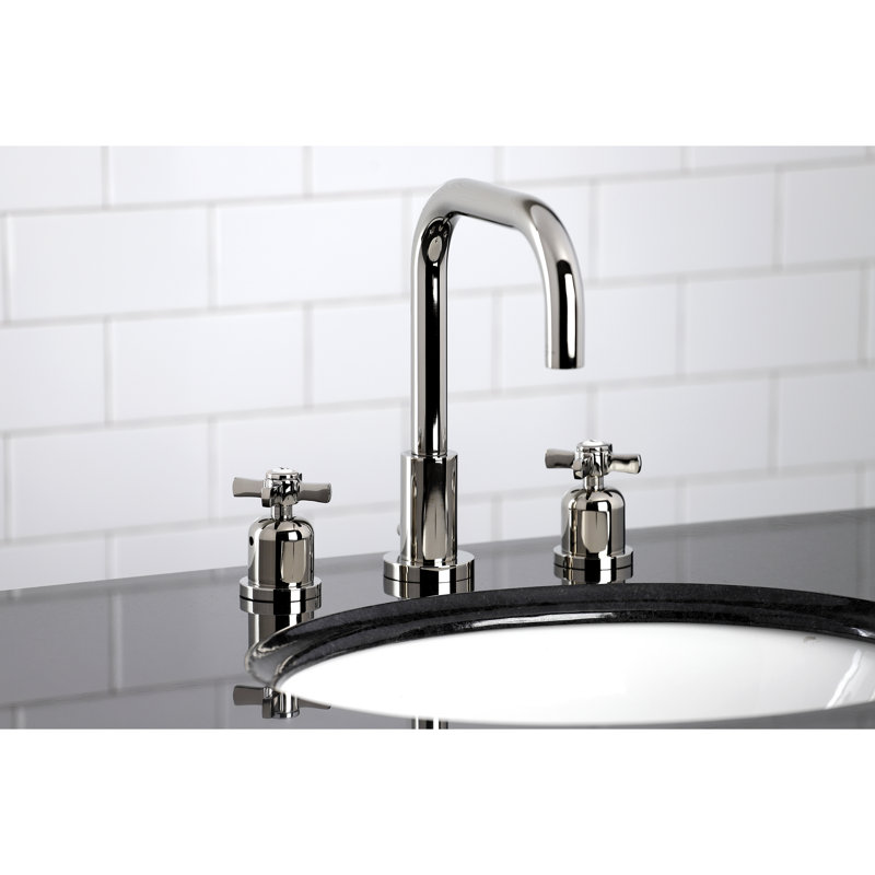 Widespread Bathroom Faucet with Drain Assembly, Polished Nickel