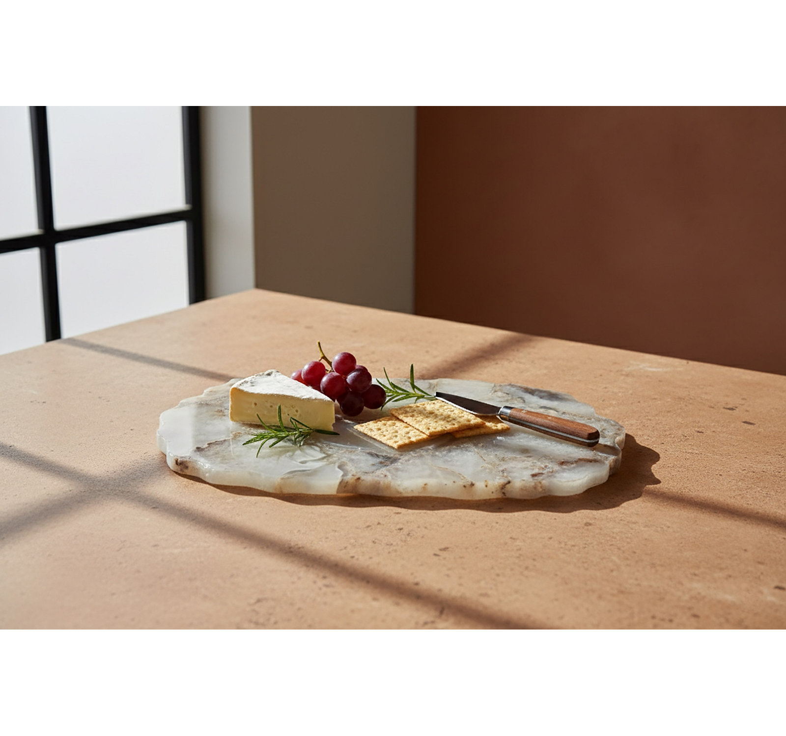 Amalia Abstract Agate Platter, 0.5" H x 10" W x 15"L