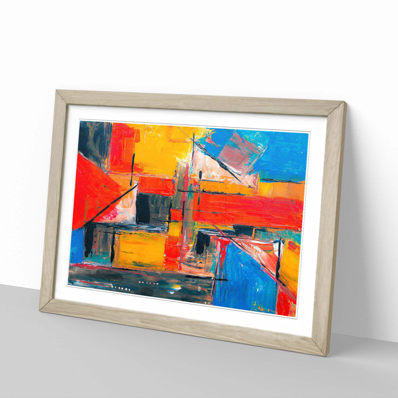 Abstract Vol.388 by S.Johnson - Framed Print, 48cm H x 65cm W x 2cm D, Oak Framed