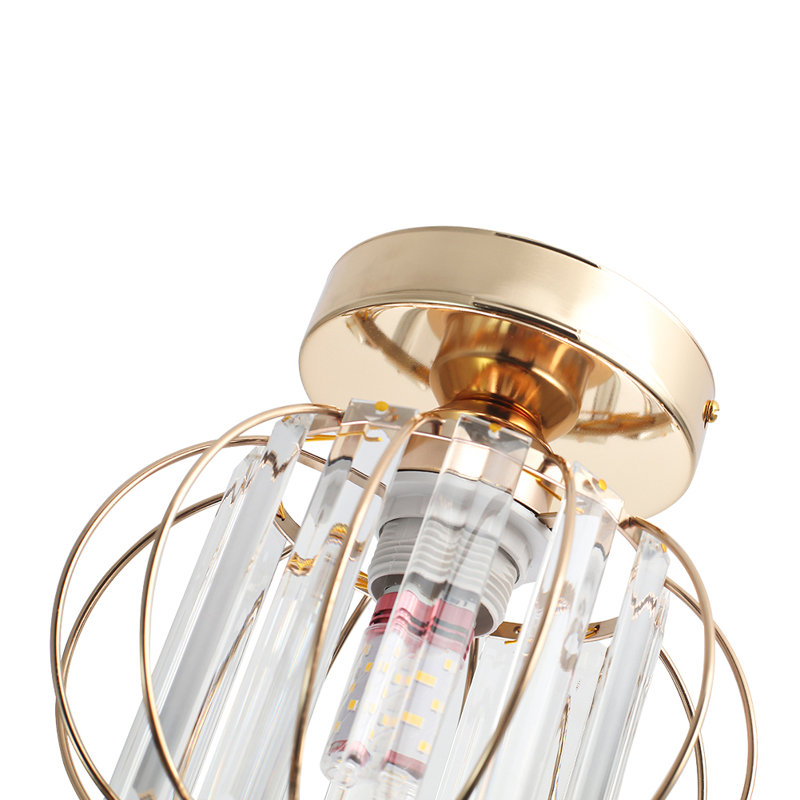 Aalaya Crystal Semi Flush Mount, Gold