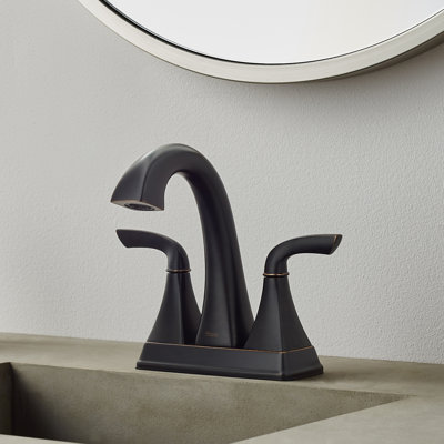 Bronson Double Handle Centerset Faucet Bathroom Faucet with Drain Assembly