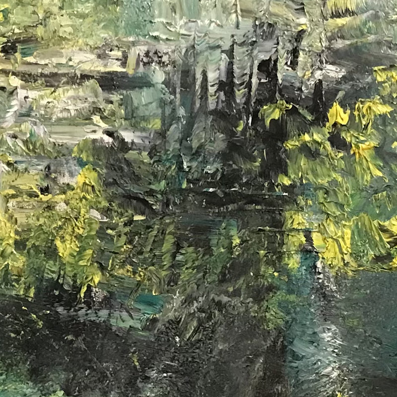 Magic Woods Painting by Irina Gorbman, 8" H x 10" W