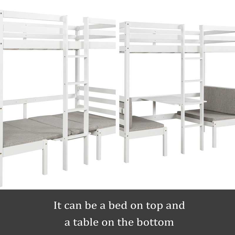 Lit mezzanine simple avec tiroirs Kaidynn Kids