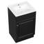Meuble-lavabo de 20 po avec lavabo, meuble-lavabo avec tablette de porte et tablette réglable, noir-1120291963