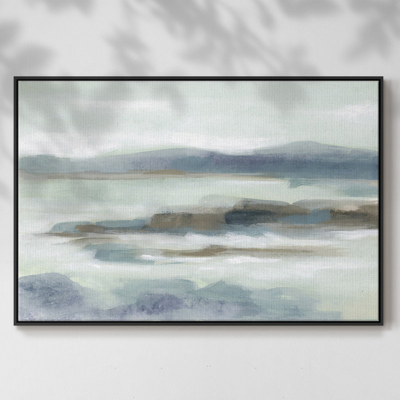 Soft Shores I, reproduction d'art sur toile, H 25 po x l 37 po x P 2 po, Noir