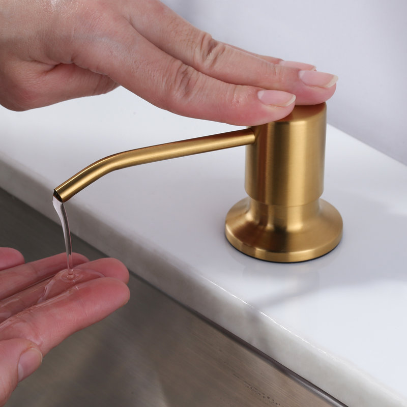 Soap Dispenser For Kitchen Sink In Polished Chrome, Brushed Gold