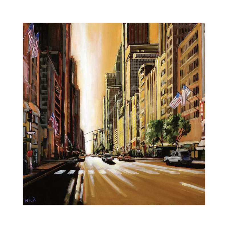 Light Of Manhattan by Mica - Wrapped Canvas Painting, 45.72 cm H x 45.72 cm W x 3.175 cm D