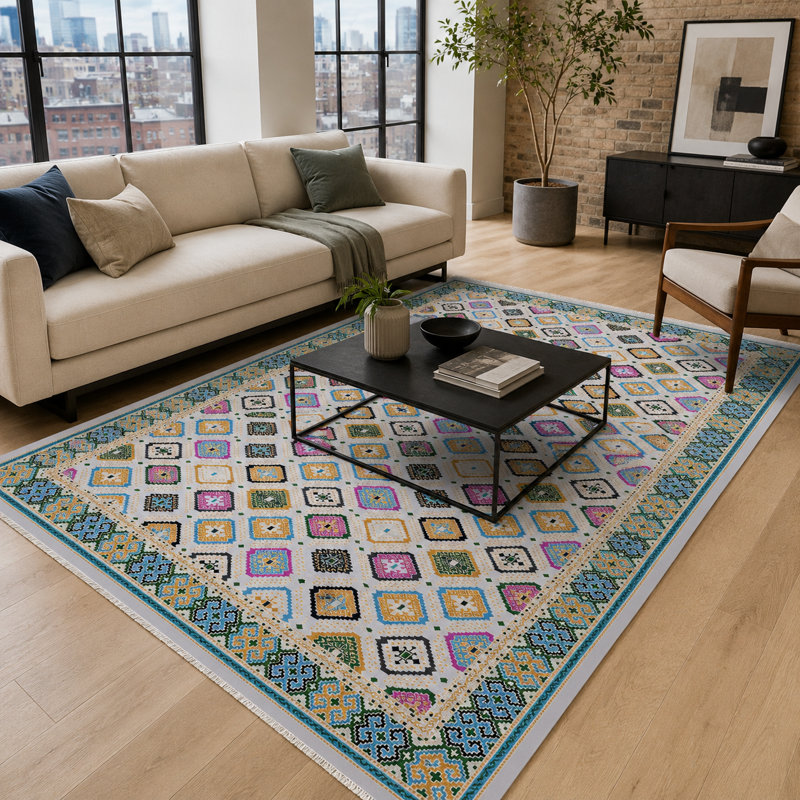 Oriental Cotton and Chenille Flatweave Area Rug, 200 x 300 cm