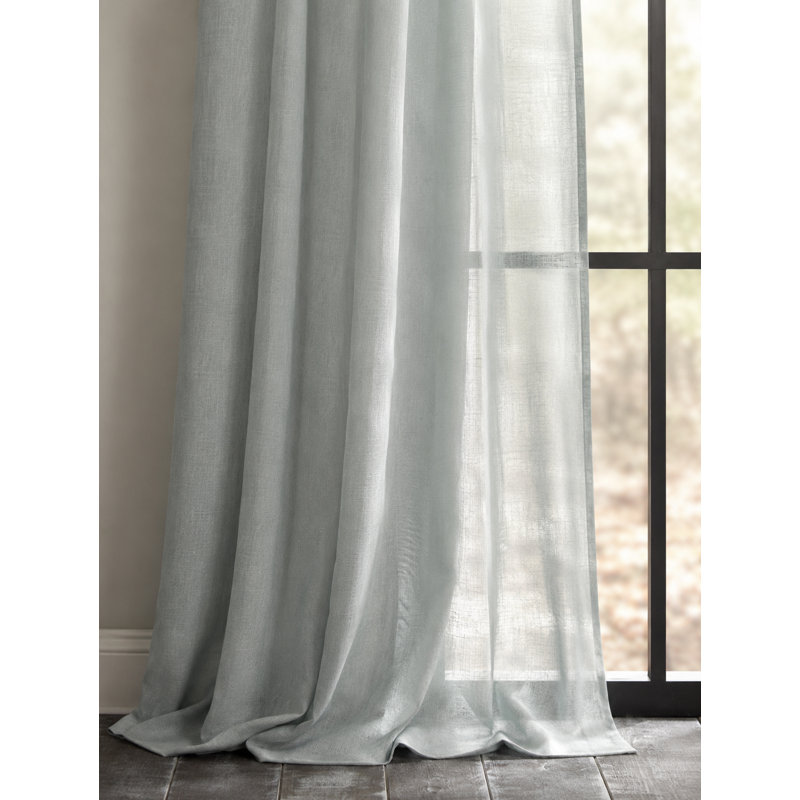 Belasquez Semi Sheer Curtain Single Panel, 54" x 108", Mist