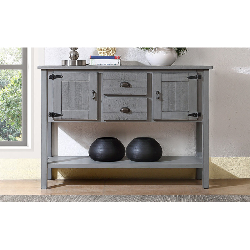 Query 48" Solid Wood Sideboard Console Table With 2 Drawers And Cabinets