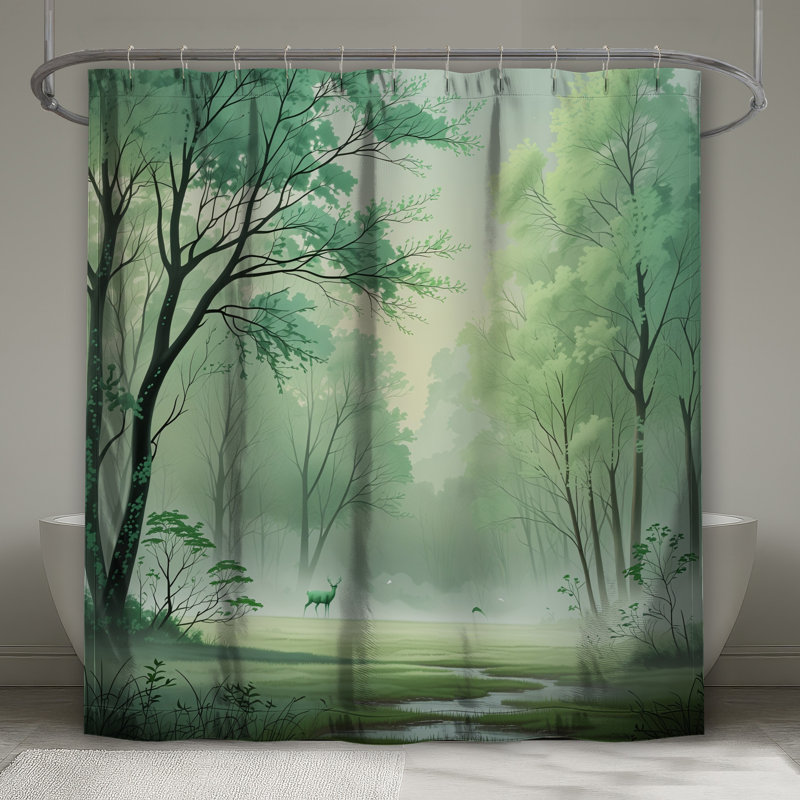 Rideaux de douche Misty Forest, L 70 po x H 93 po