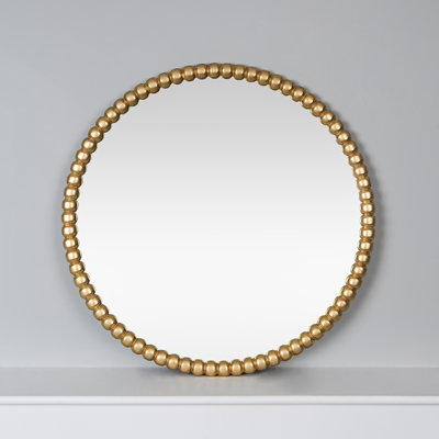 Solid Wood Round Wall Mirror