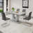 Kimara 5-Piece Modern 63" Rectangular Faux Marble Pedestal Dining Set-947337912-984882714